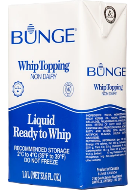 BUNGE NON-DAIRY WHIP TOPPING 1L X 12
